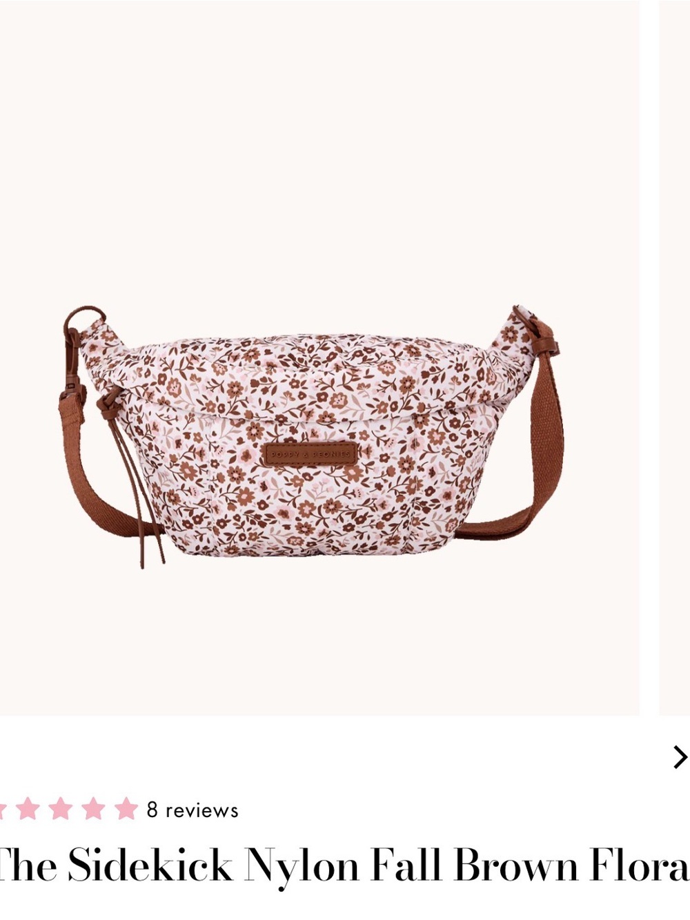 Poppy & Peonies Brown Floral Crossbody Bag